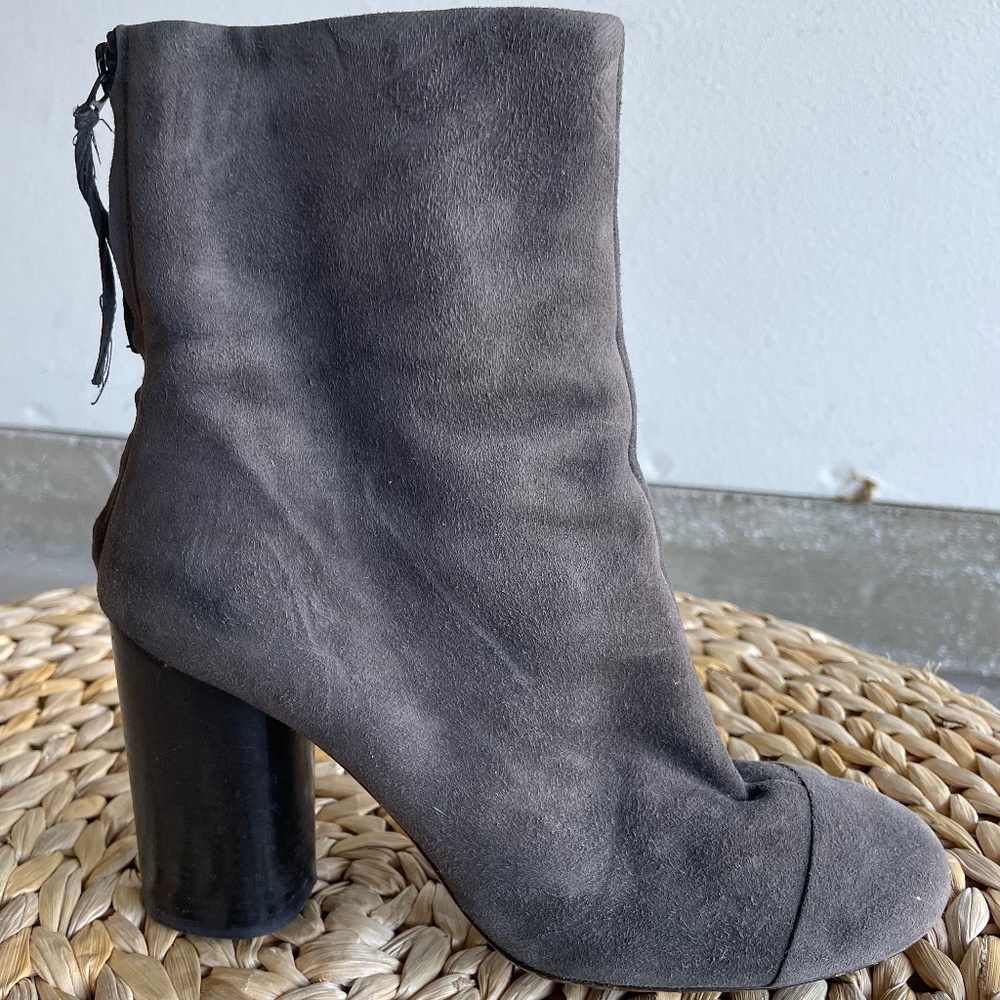 Isabel Marant grey suede ankle boots with cone heel